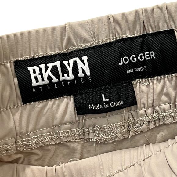 Brooklyn Athletics Mens Jogger Pants Stretch Beige Size Large Drawstring Waist - Picture 9 of 9